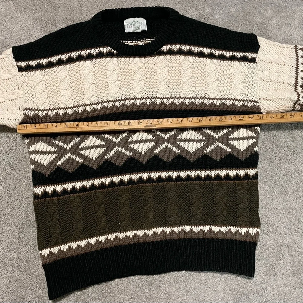 Vintage Northwest Territory Cable Knit Sweater Mens XL 100% Virgin Acrylic - Picture 10 of 15